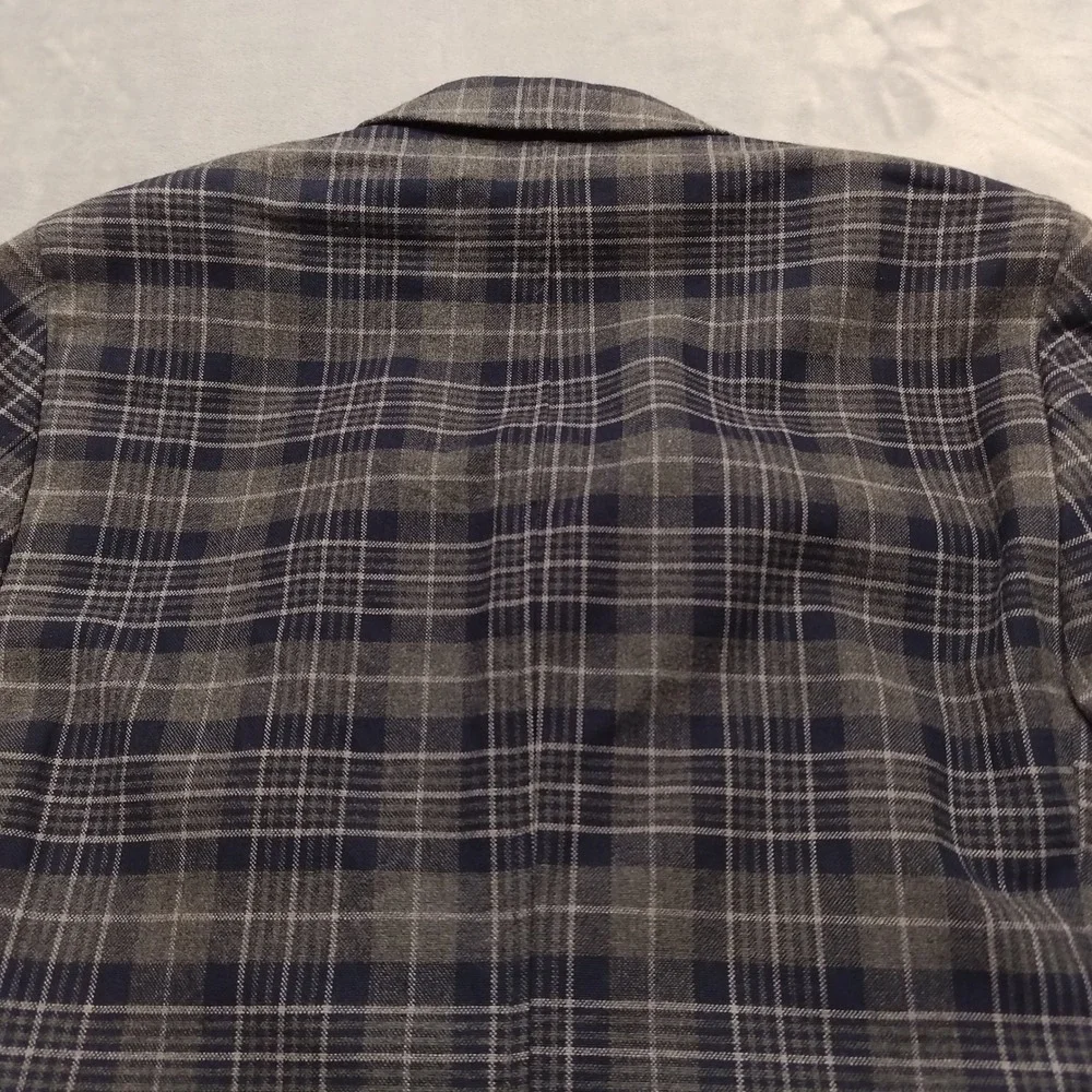Banana Republic Jacket Mens 38R Blue Plaid Tailored Fit Blazer Sport Coat